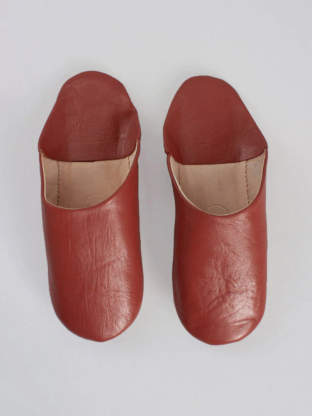 Womens Moroccan Leather Babouche Basic Slippers Chalk