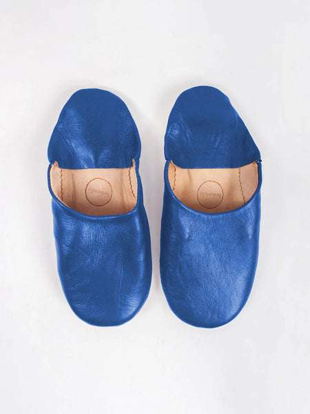 Womens Moroccan Leather Babouche Basic Slippers Chalk