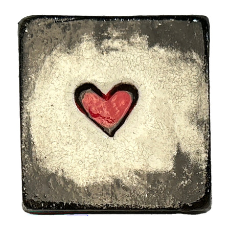 Handmade Round Heart Tiles - LOVE