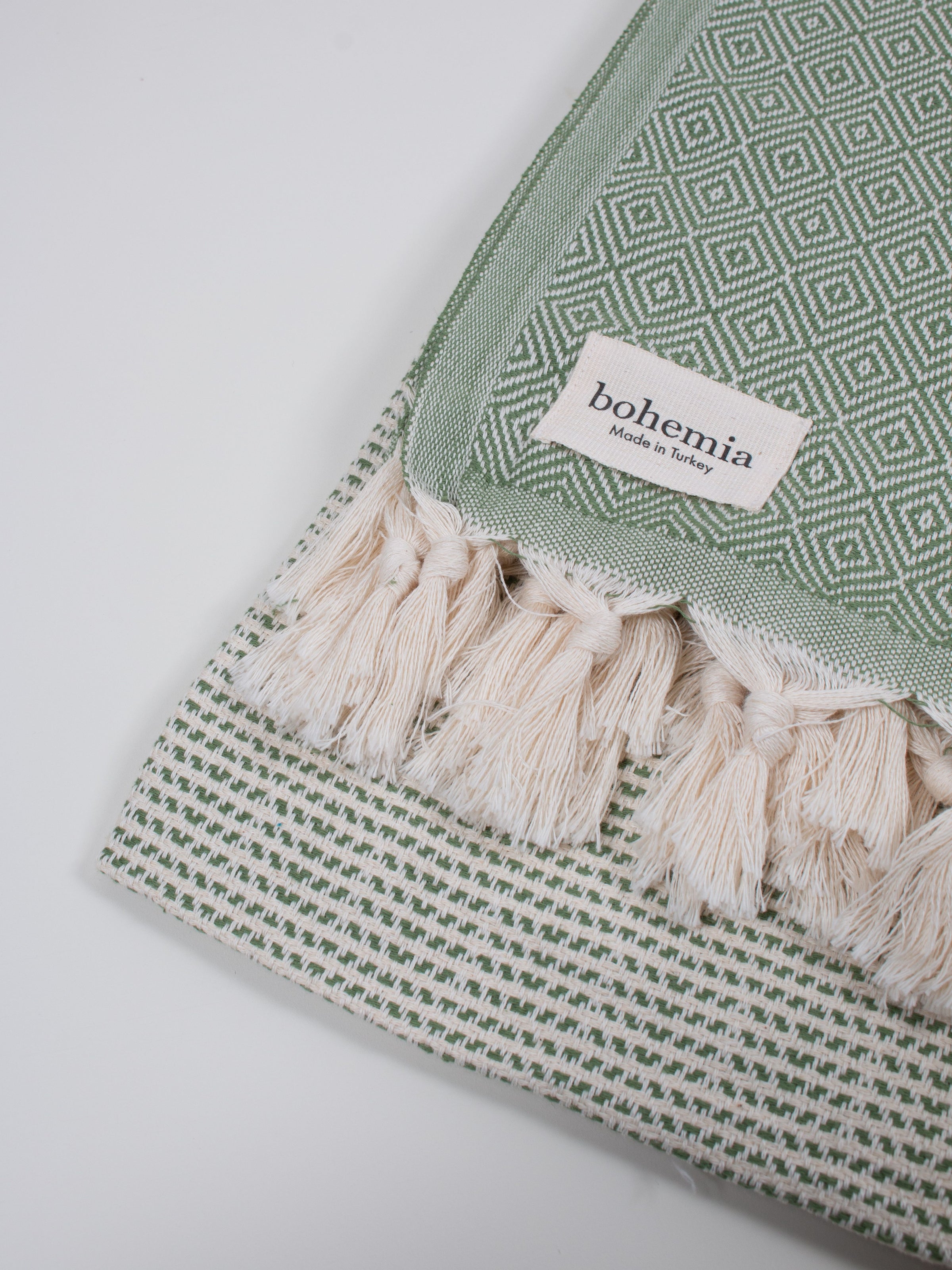 Nordic Dot Turkish Hammam Towel - Olive