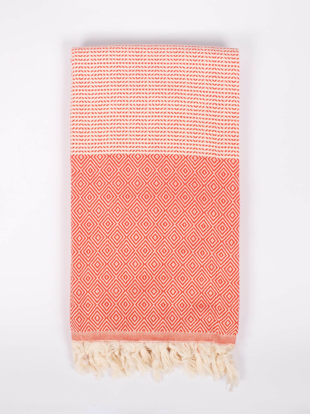Nordic Dot Turkish Hammam Towel - Orange