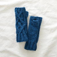 Wristwarmer Wool Gloves Cable Knit Multicoloured Ocean Blue RAJA