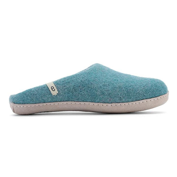 Wool Slippers Felted Mule Sea Blue EGOS Copenhagen