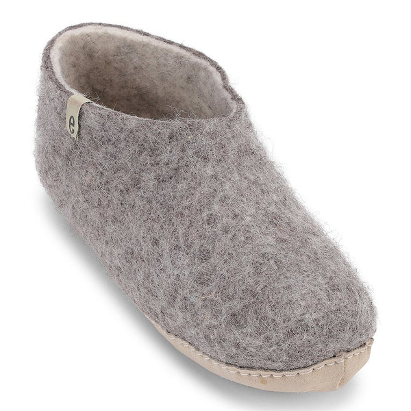 Wool Slipper Shoes Grey Felted Mule