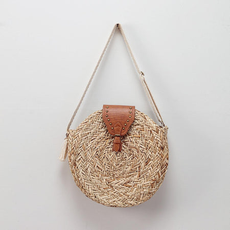 Tall Seagrass Basket with Handles Medium