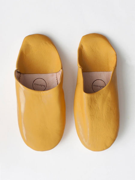 Mens Moroccan Leather Babouche Basic Slippers Olive