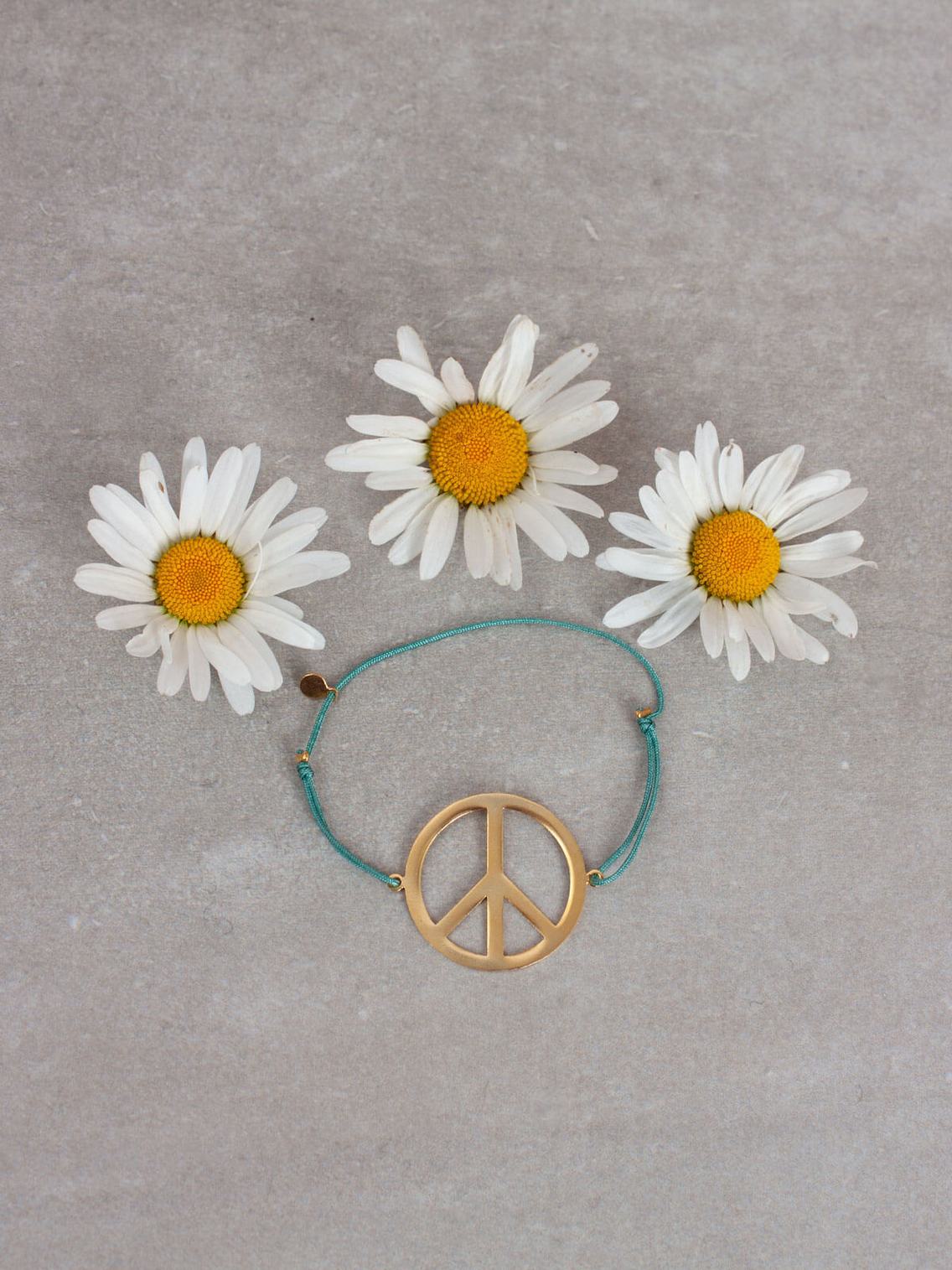 Gold Peace Bracelet Large Sage