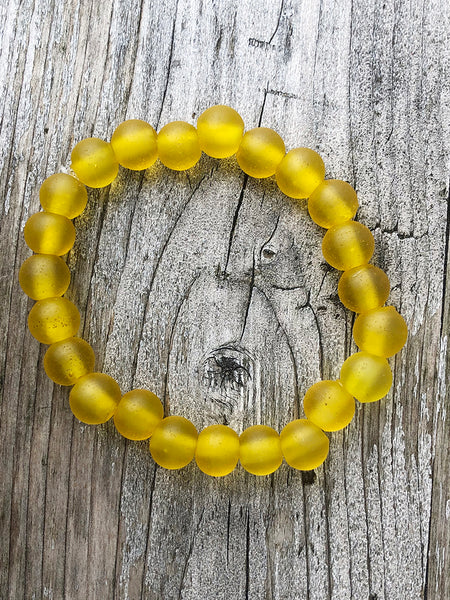 Nailo Opaque Recycled Glass Bead Bracelet