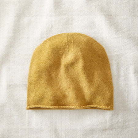 Wool Bobble Hat Multicoloured Mustard Yellow Waste Wool