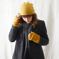 Unisex Luxury Merino Beanie Hat Mustard Yellow PAVA