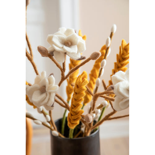 Felted Magnolia Branch with Flowers