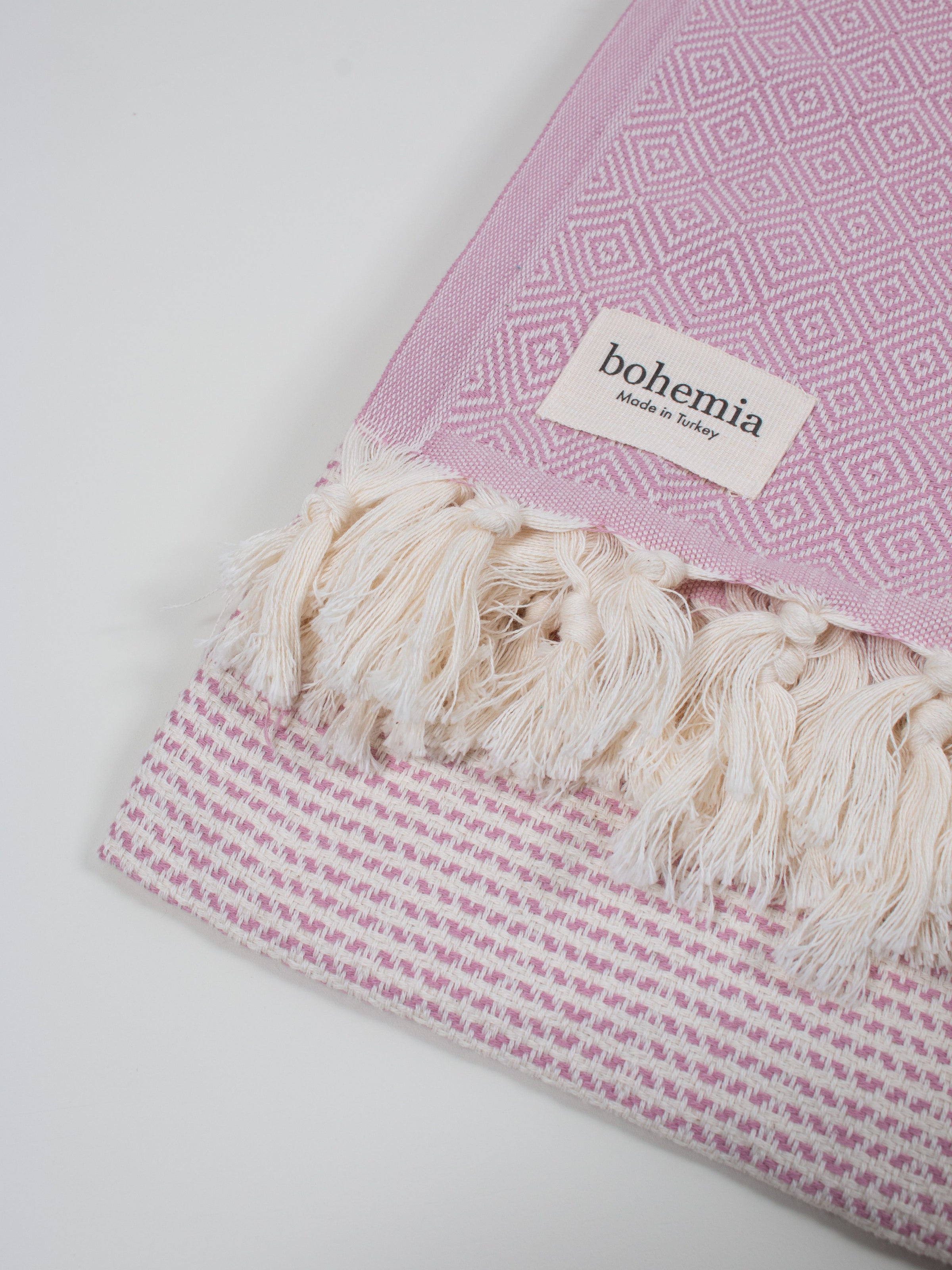 Nordic Dot Turkish Hammam Towel - Vintage Pink