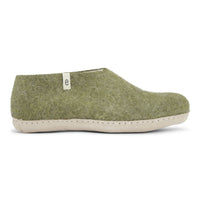 Wool Slipper Shoes, Moss Green