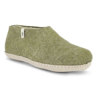 Wool Slipper Shoes, Moss Green