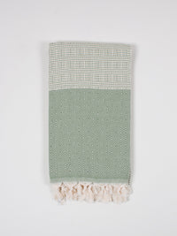 Nordic Dot Turkish Hammam Towel - Olive