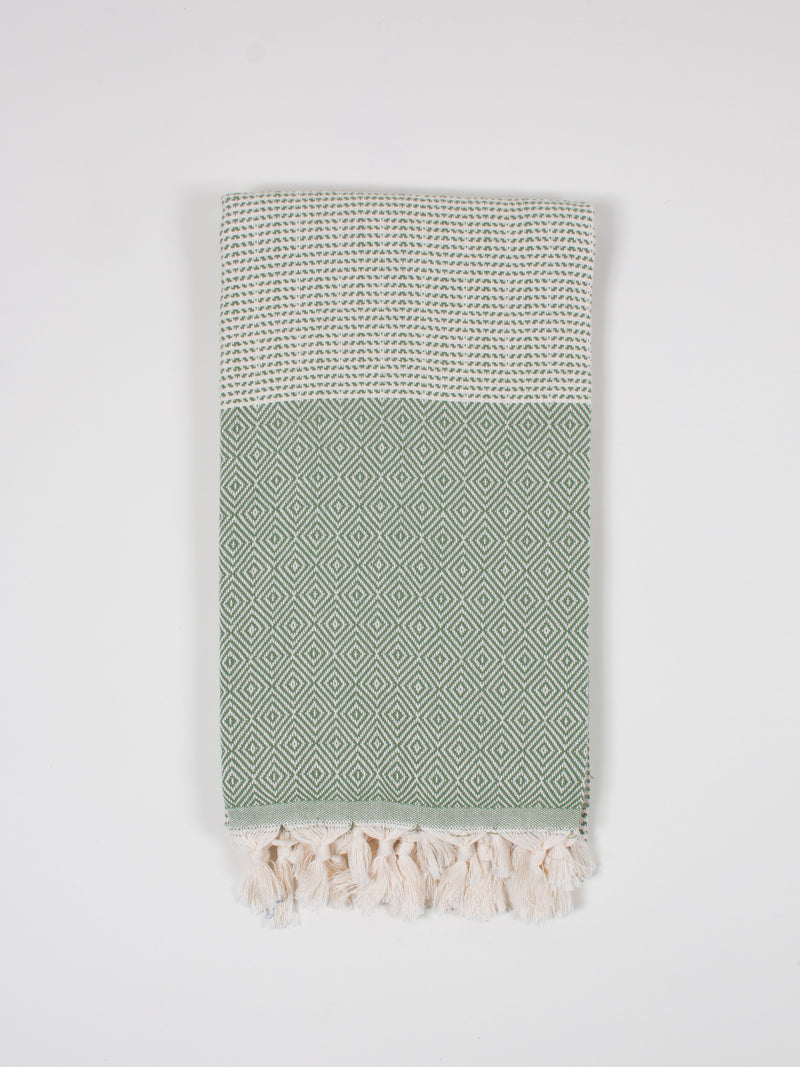 Nordic Dot Turkish Hammam Towel - Olive