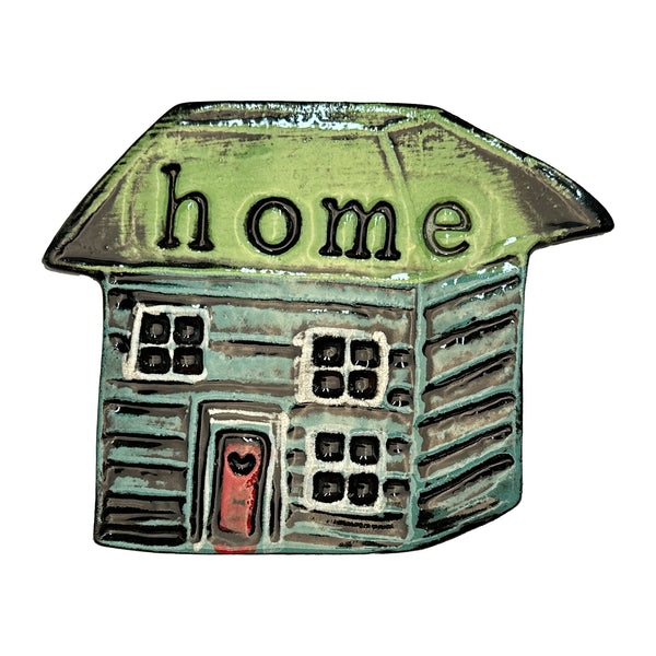 Handmade 3 piece Ceramic tile set - "HOME IS WHERE THE HEART IS"