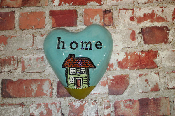 Handmade Ceramic Heart - HOME