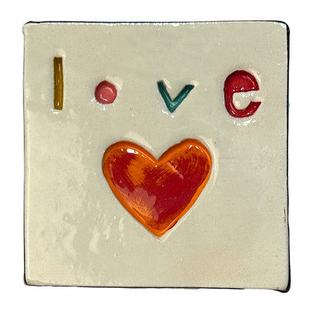 Handmade Ceramic Heart - LOVE