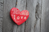 Handmade Ceramic Heart - LOVE