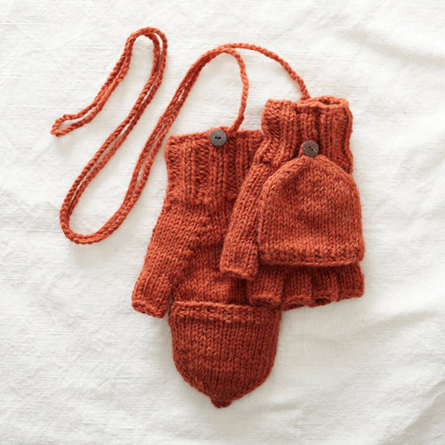 Wool Mitten Fingerless Gloves Lined Rust Orange Gupta