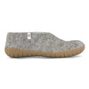 Wool Slipper Shoes Grey Rubber Sole Felted Mule
