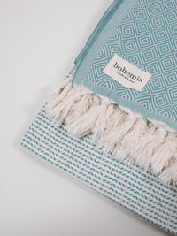 Nordic Dot Turkish Hammam Towel - Grey Green
