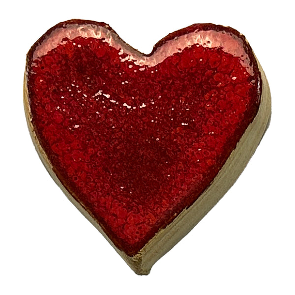 Handmade Round Heart Tiles - LOVE