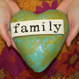 Handmade Ceramic Heart - FAMILY