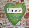 Handmade Ceramic Love Heart - GREEN