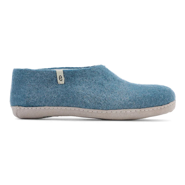 Wool Slipper Shoes Sea Blue Felted Mule