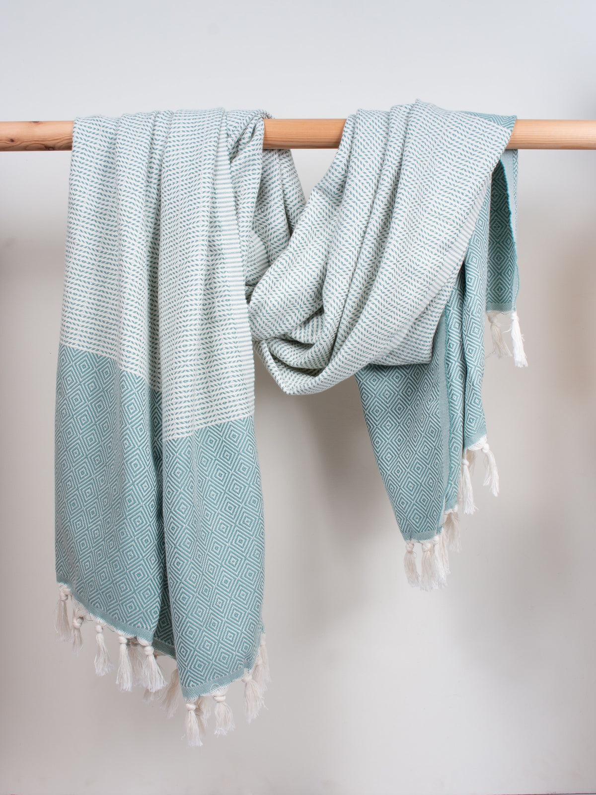 Nordic Dot Turkish Hammam Towel - Grey Green