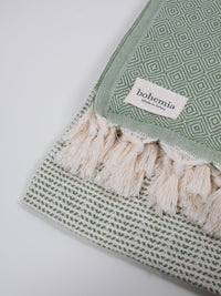 Nordic Dot Turkish Hammam Towel - Olive