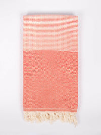 Nordic Dot Turkish Hammam Towel - Orange