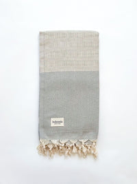 Nordic Dot Turkish Hammam Towel - Pearl Grey