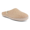 Wool Slippers Beige Felted Mule