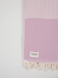 Nordic Dot Turkish Hammam Towel - Vintage Pink