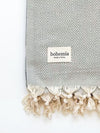 Nordic Dot Turkish Hammam Towel - Pearl Grey