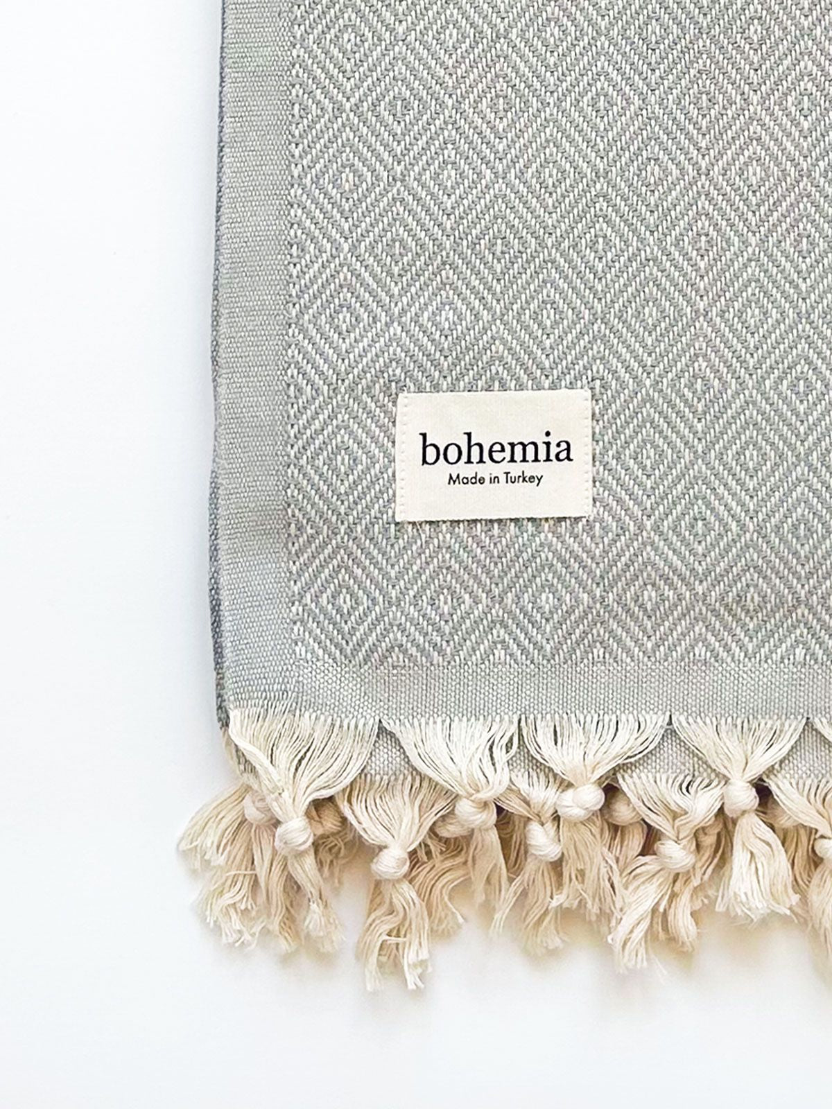 Nordic Dot Turkish Hammam Towel - Pearl Grey