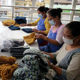 Wristwarmer Wool Gloves Cable Knit Multicoloured Ocean Blue RAJA