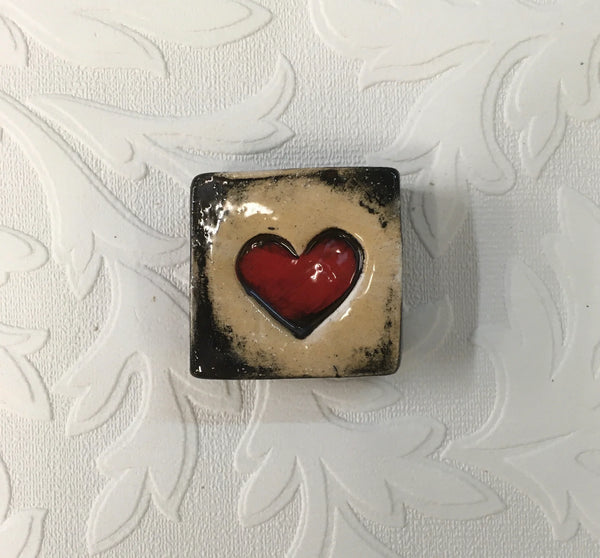 Handmade Square Ceramic - BIG HEART