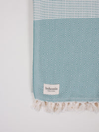 Nordic Dot Turkish Hammam Towel - Grey Green
