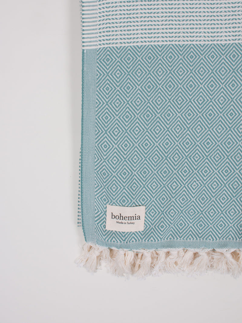 Nordic Dot Turkish Hammam Towel - Grey Green