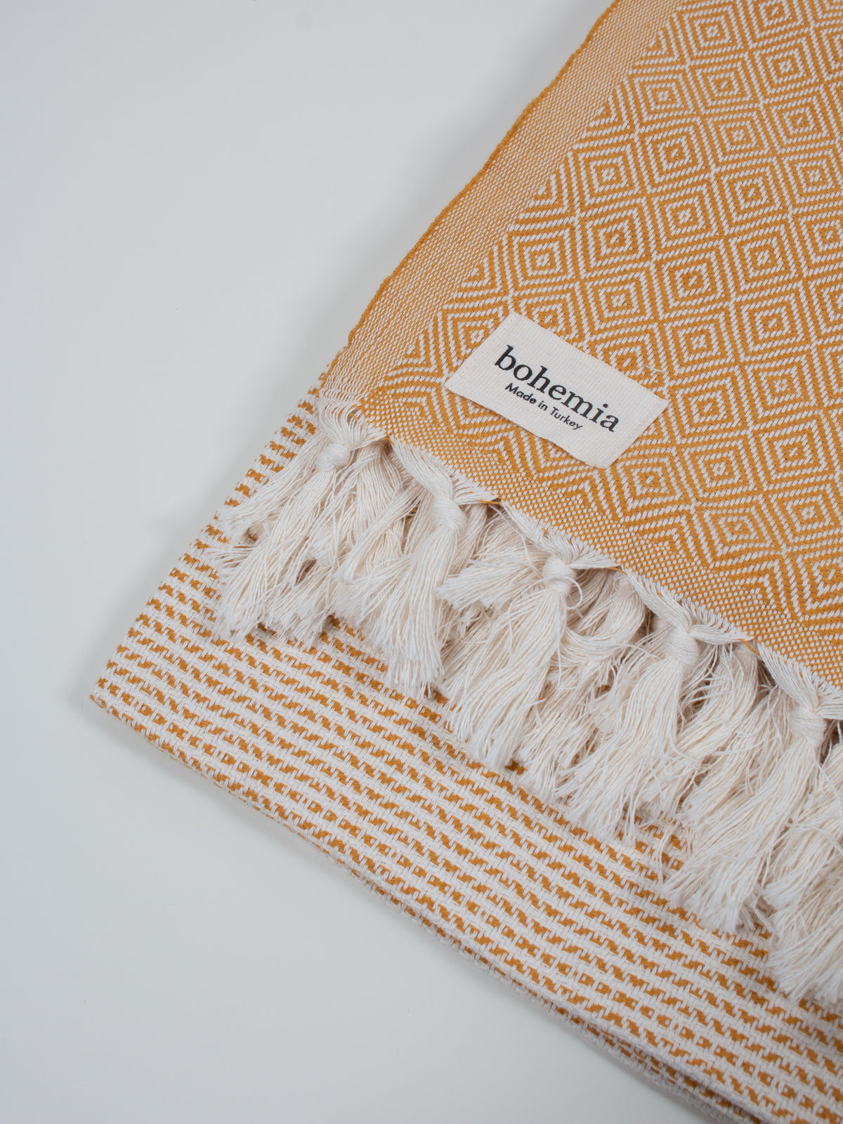 Nordic Dot Turkish Hammam Towel - Mustard