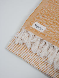 Nordic Dot Turkish Hammam Towel - Mustard