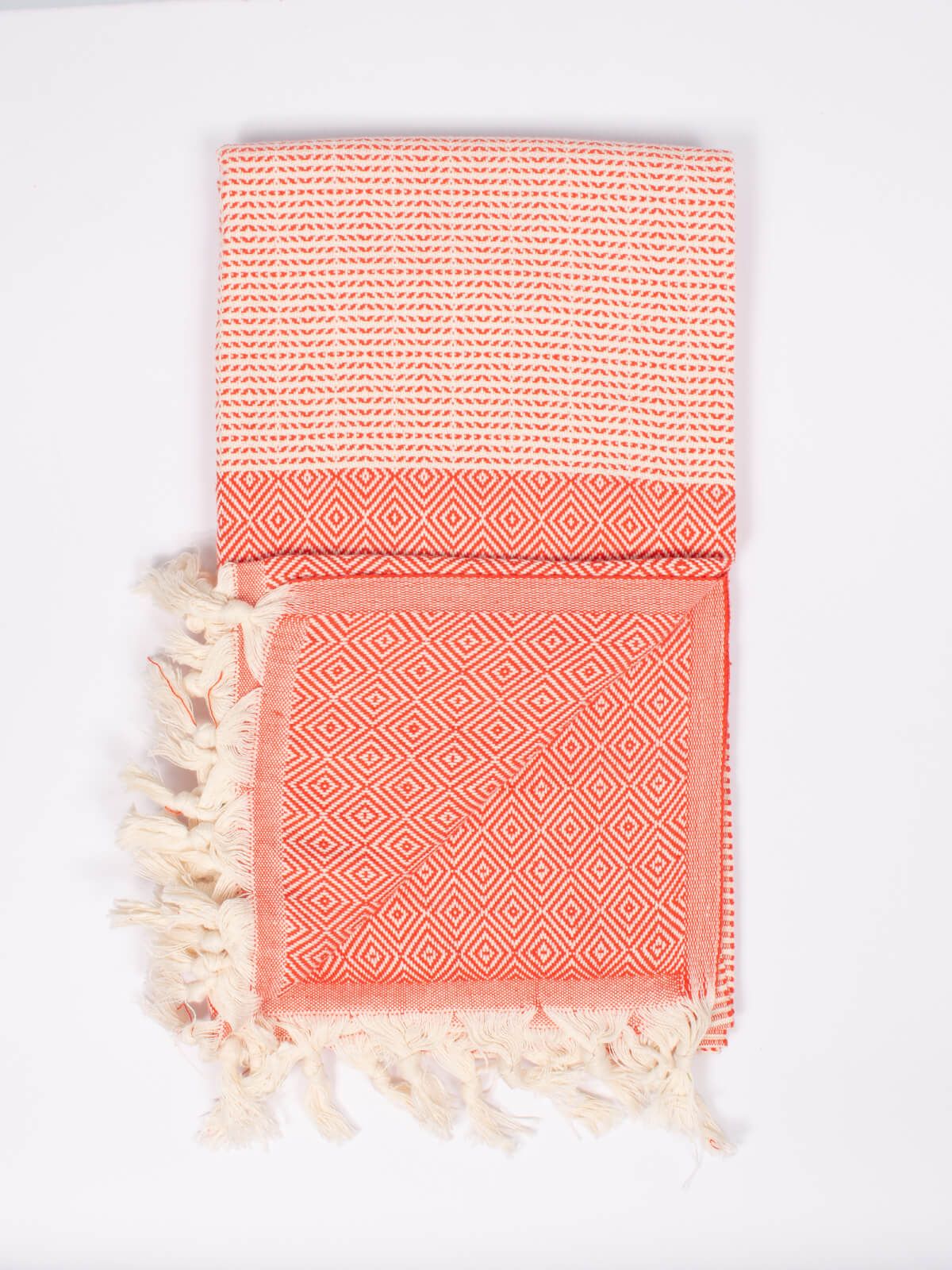 Nordic Dot Turkish Hammam Towel - Orange