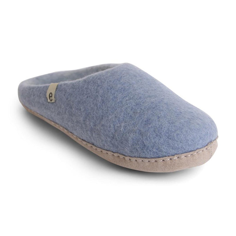 Wool Slippers Felted Mule Light Blue EGOS Copenhagen