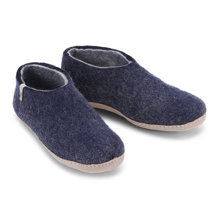 Wool Slippers Clay Rubber Sole Felted Mule