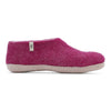 Wool Slipper Shoes Cerise Felted Mule