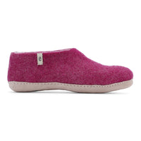 Wool Slipper Shoes Cerise Felted Mule